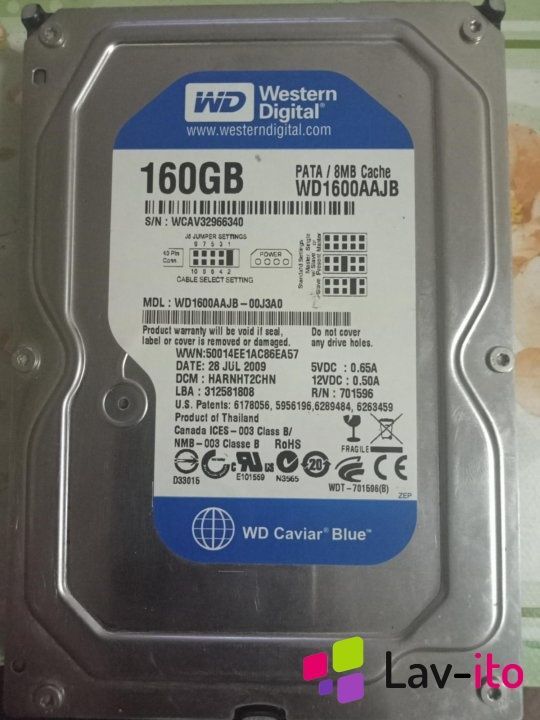 Жёсткий диск WD160 Гб